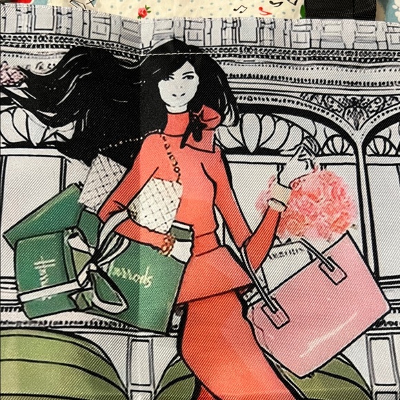 Harrods Vintage Shopping Scene Tote - New - Picture 3 of 5